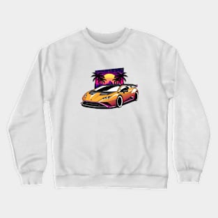 Yellow Huracan Sunset Retro Crewneck Sweatshirt